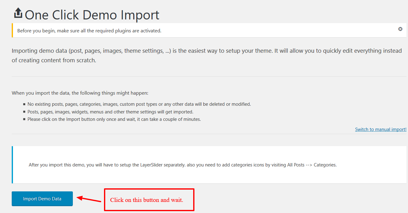 On Click demo import